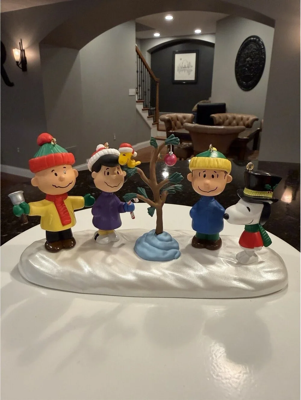 Hallmark Keepsake 1995 Charlie Brown  Christmas Set 5 Ornaments Snow Scene New